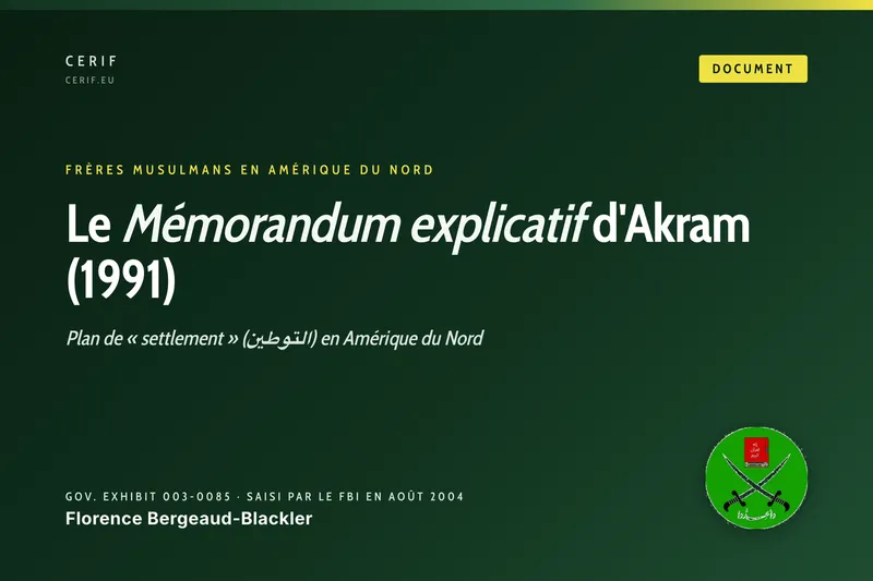Il memorandum esplicativo di Akram (1991)